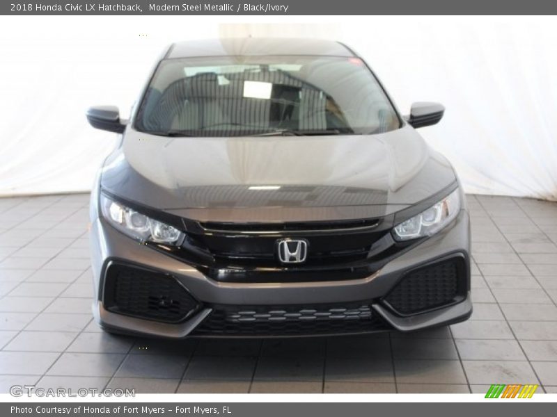 Modern Steel Metallic / Black/Ivory 2018 Honda Civic LX Hatchback