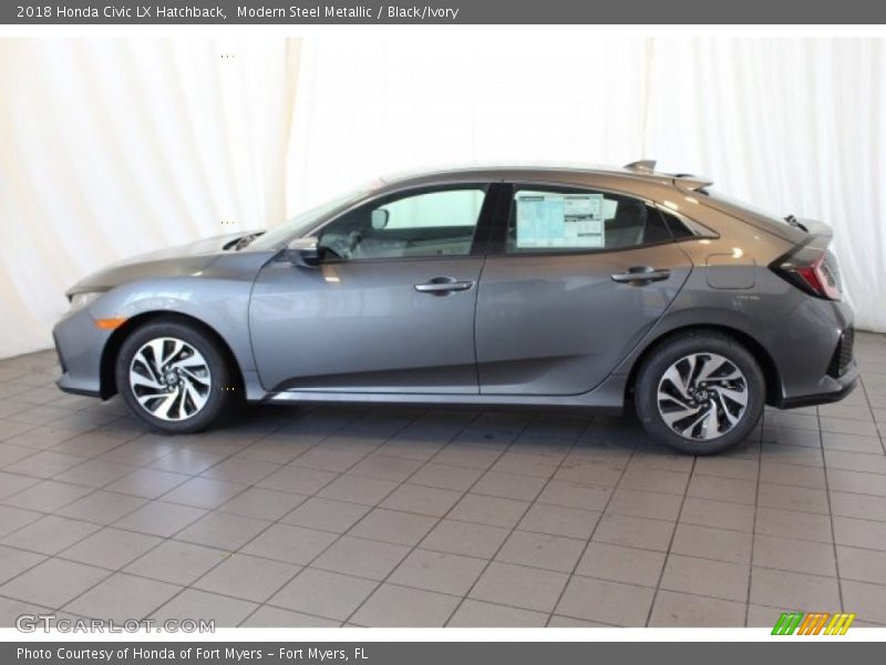 Modern Steel Metallic / Black/Ivory 2018 Honda Civic LX Hatchback