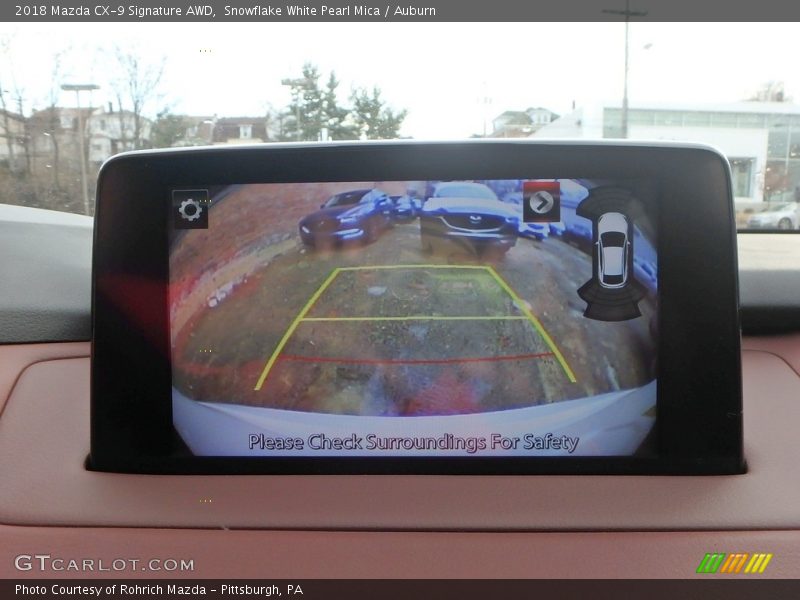 Snowflake White Pearl Mica / Auburn 2018 Mazda CX-9 Signature AWD