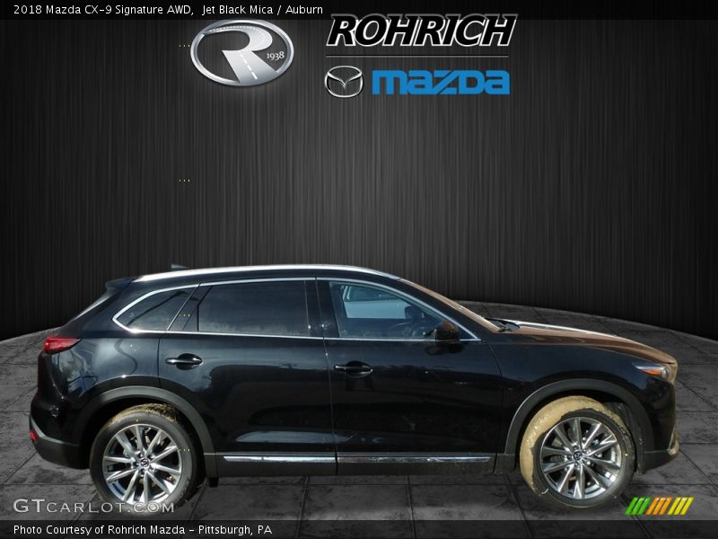 Jet Black Mica / Auburn 2018 Mazda CX-9 Signature AWD