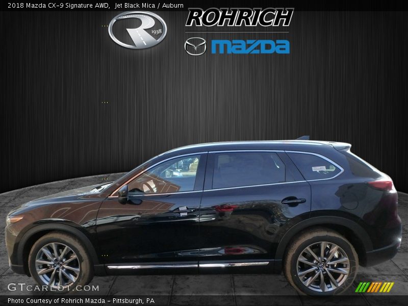 Jet Black Mica / Auburn 2018 Mazda CX-9 Signature AWD