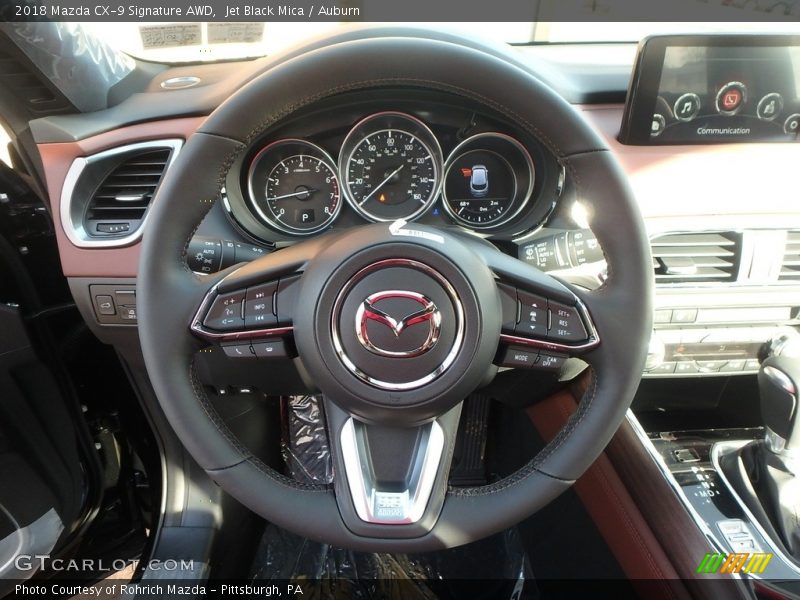 Jet Black Mica / Auburn 2018 Mazda CX-9 Signature AWD