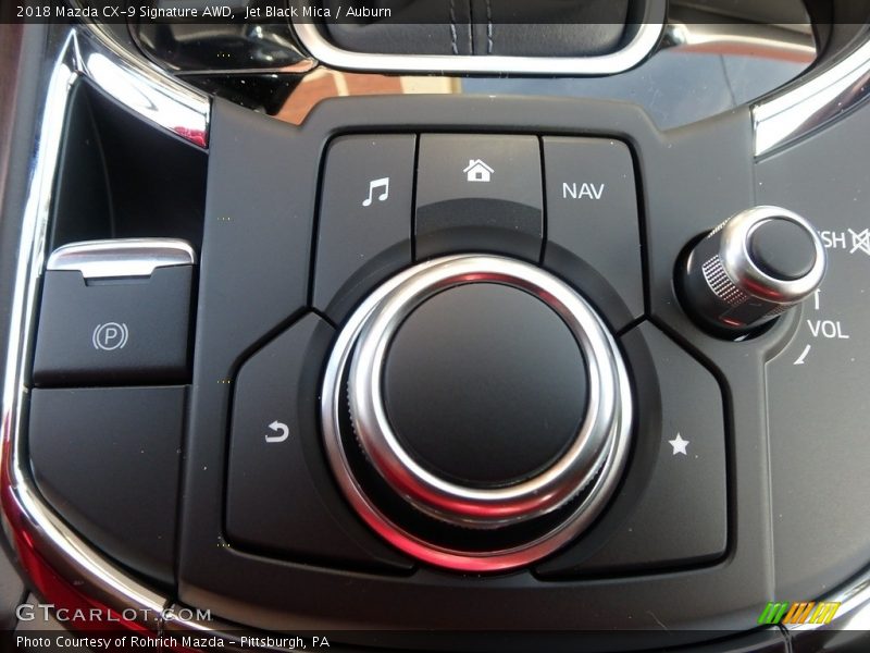 Jet Black Mica / Auburn 2018 Mazda CX-9 Signature AWD