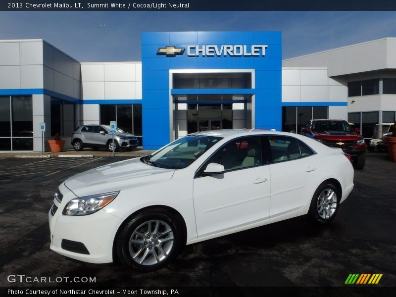 Summit White / Cocoa/Light Neutral 2013 Chevrolet Malibu LT