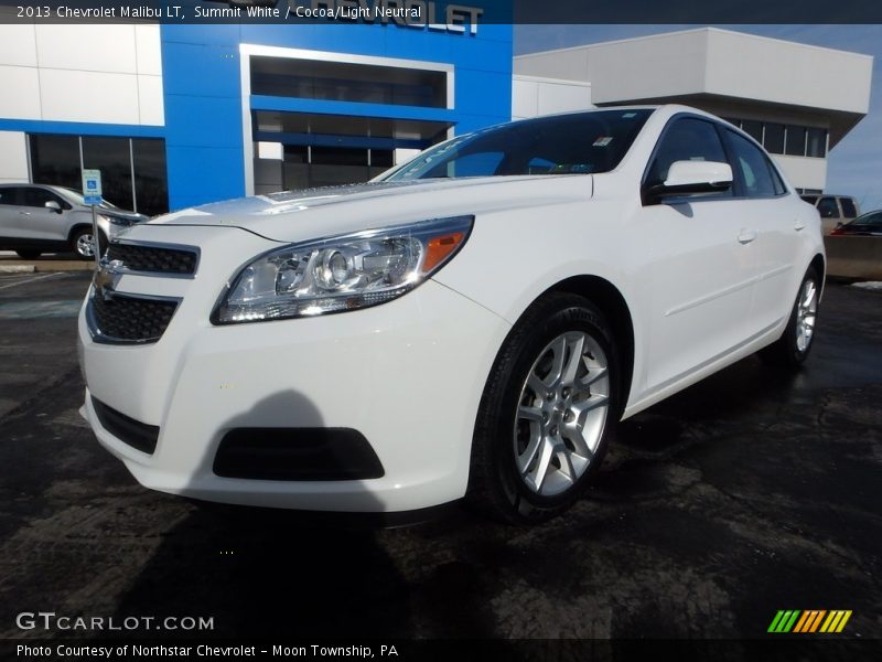 Summit White / Cocoa/Light Neutral 2013 Chevrolet Malibu LT
