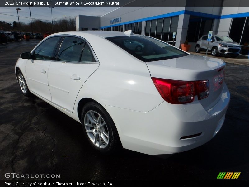 Summit White / Cocoa/Light Neutral 2013 Chevrolet Malibu LT