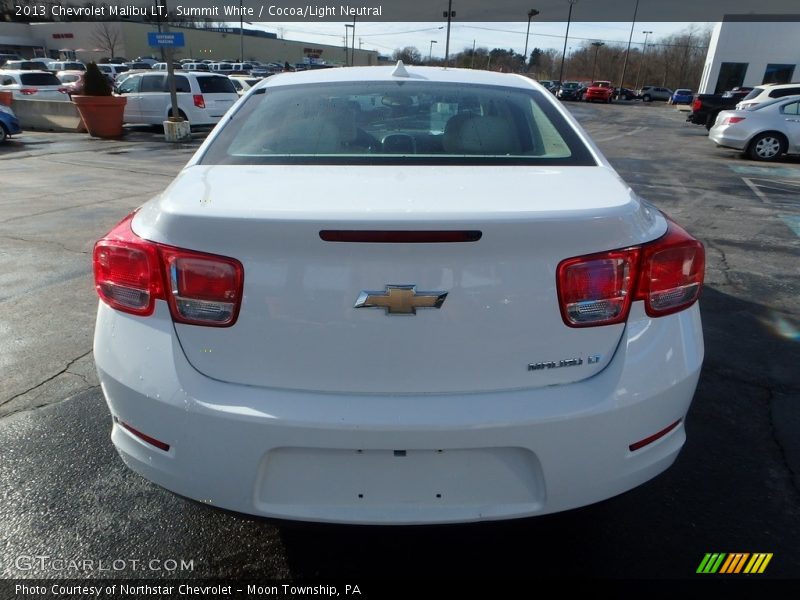 Summit White / Cocoa/Light Neutral 2013 Chevrolet Malibu LT