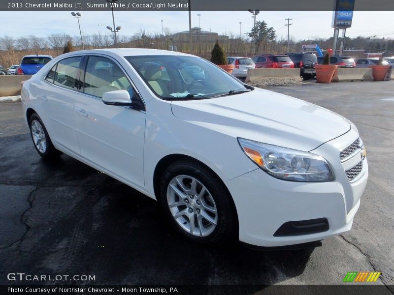 Summit White / Cocoa/Light Neutral 2013 Chevrolet Malibu LT