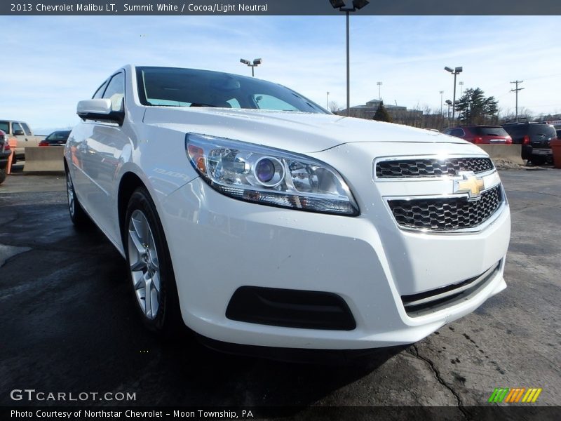 Summit White / Cocoa/Light Neutral 2013 Chevrolet Malibu LT