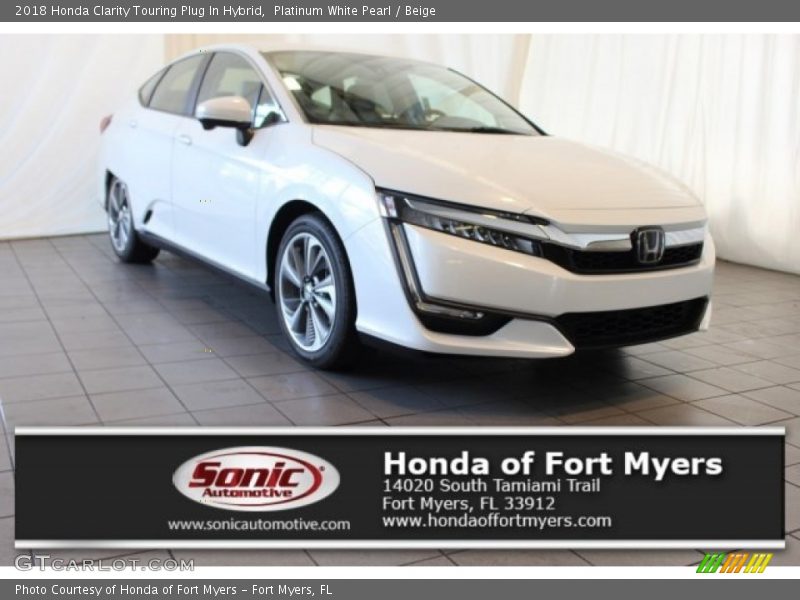 Platinum White Pearl / Beige 2018 Honda Clarity Touring Plug In Hybrid