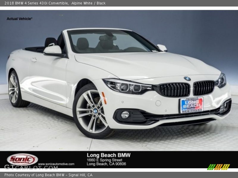 Alpine White / Black 2018 BMW 4 Series 430i Convertible
