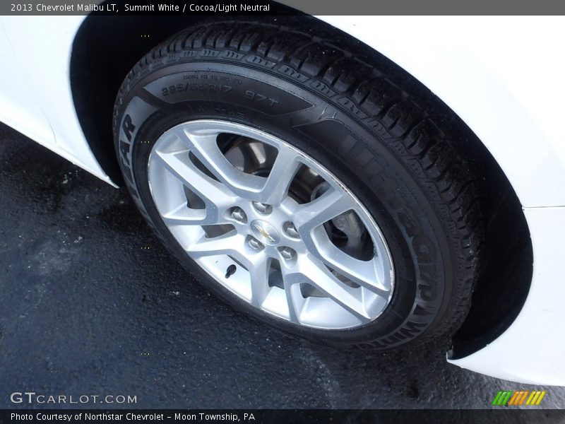 Summit White / Cocoa/Light Neutral 2013 Chevrolet Malibu LT