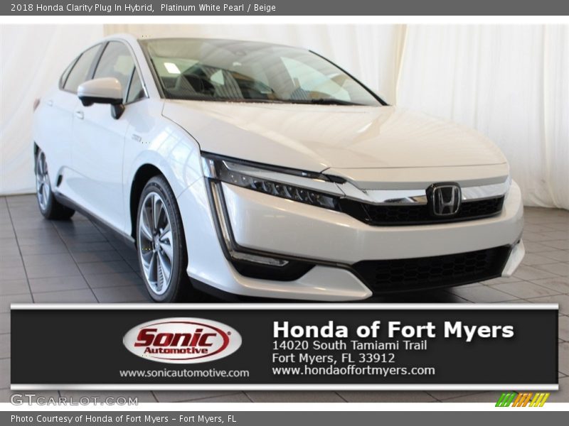 Platinum White Pearl / Beige 2018 Honda Clarity Plug In Hybrid