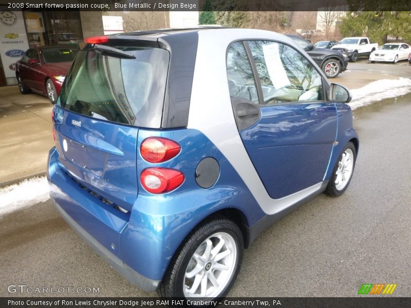 Blue Metallic / Design Beige 2008 Smart fortwo passion coupe