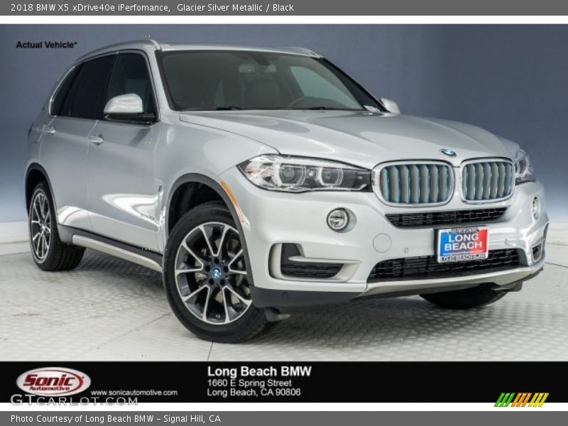 Glacier Silver Metallic / Black 2018 BMW X5 xDrive40e iPerfomance