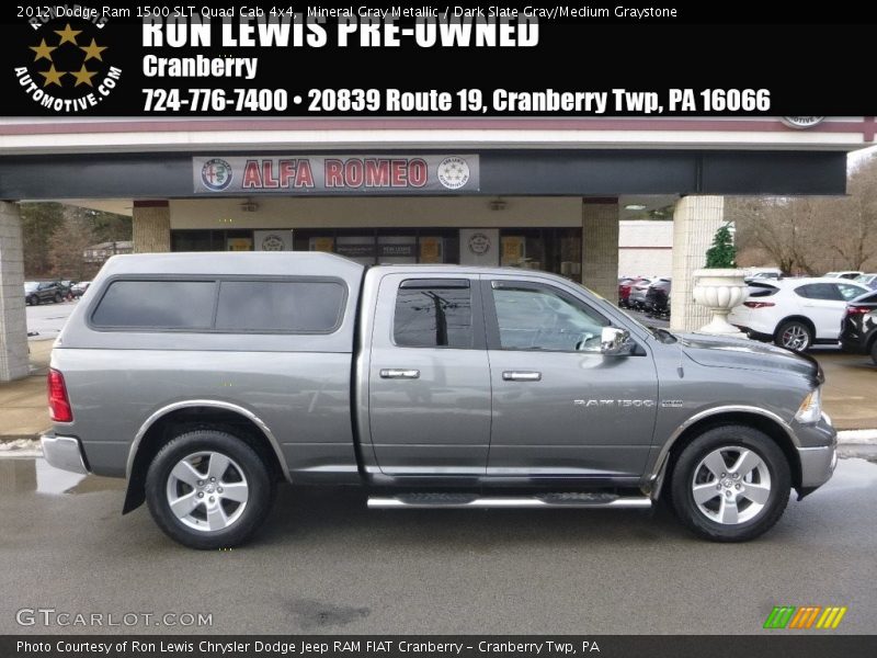 Mineral Gray Metallic / Dark Slate Gray/Medium Graystone 2012 Dodge Ram 1500 SLT Quad Cab 4x4