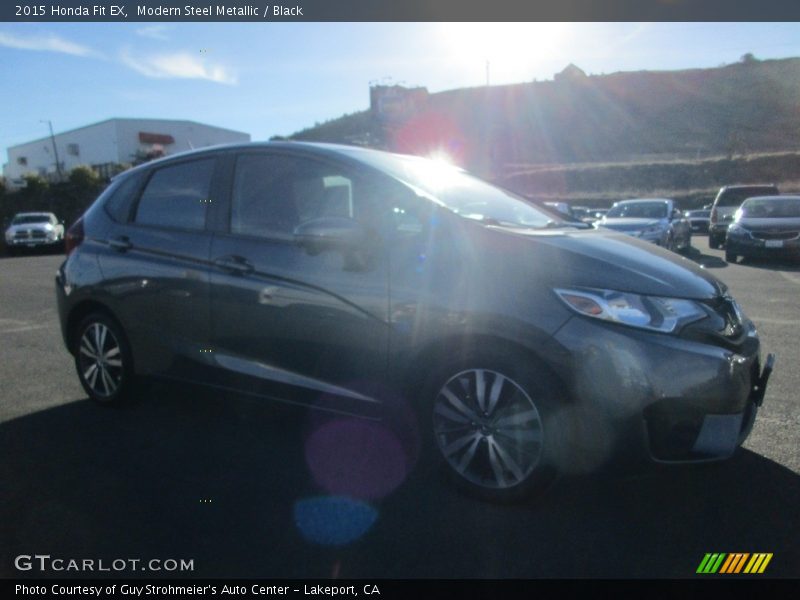 Modern Steel Metallic / Black 2015 Honda Fit EX
