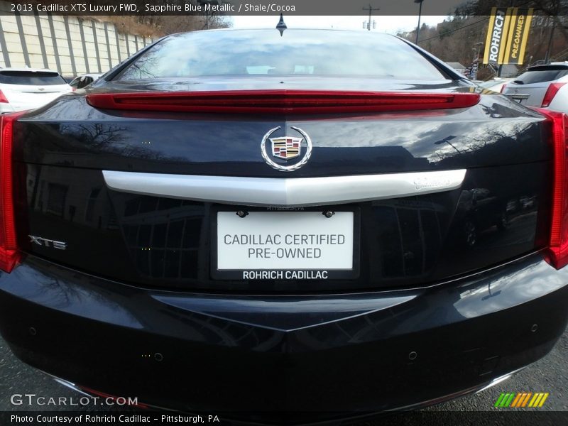 Sapphire Blue Metallic / Shale/Cocoa 2013 Cadillac XTS Luxury FWD