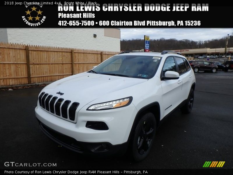 Bright White / Black 2018 Jeep Cherokee Limited 4x4