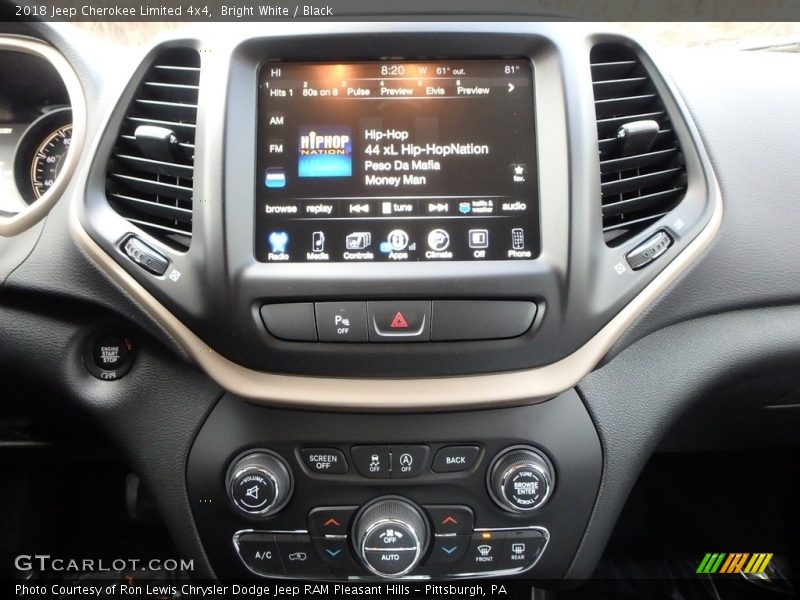 Bright White / Black 2018 Jeep Cherokee Limited 4x4