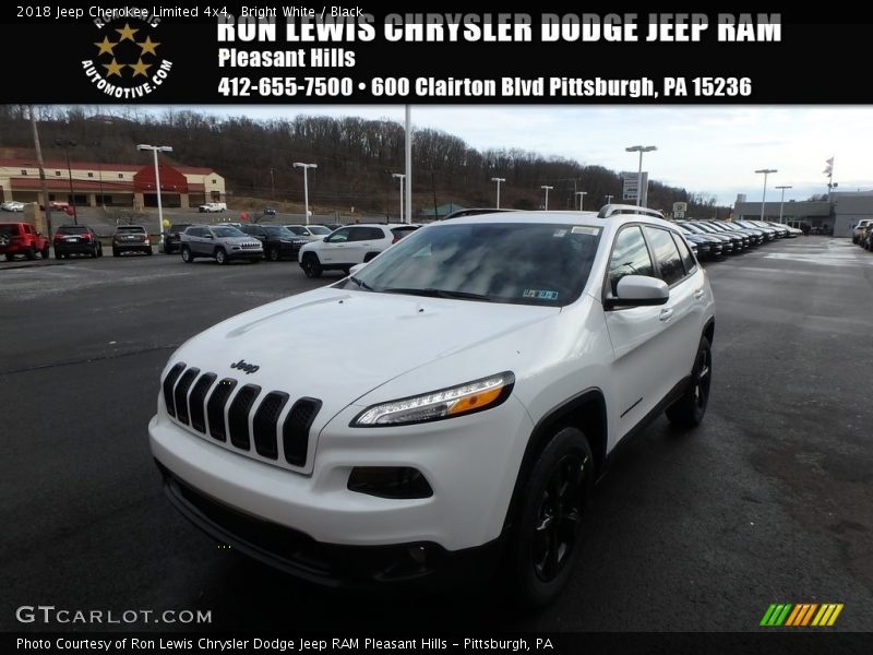 Bright White / Black 2018 Jeep Cherokee Limited 4x4