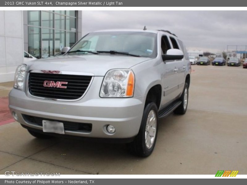 Champagne Silver Metallic / Light Tan 2013 GMC Yukon SLT 4x4