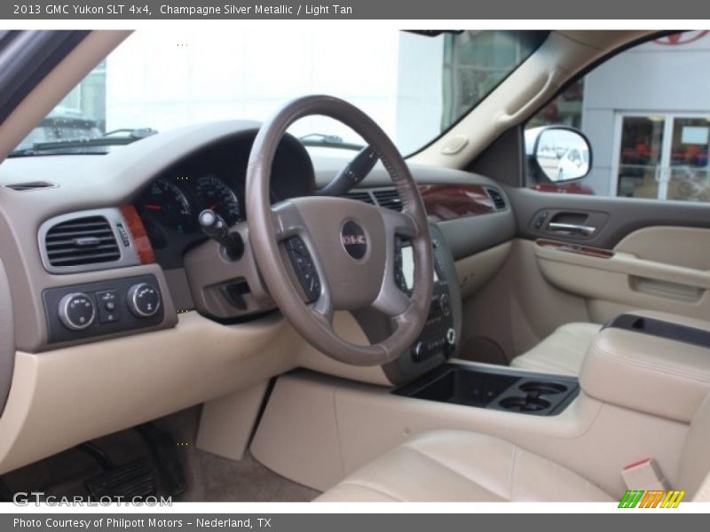 Champagne Silver Metallic / Light Tan 2013 GMC Yukon SLT 4x4