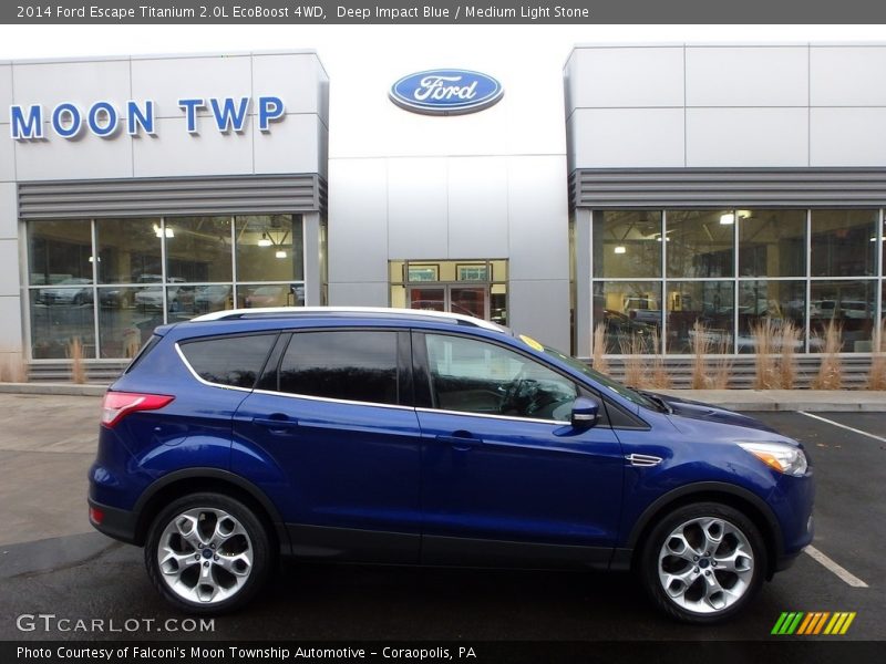 Deep Impact Blue / Medium Light Stone 2014 Ford Escape Titanium 2.0L EcoBoost 4WD