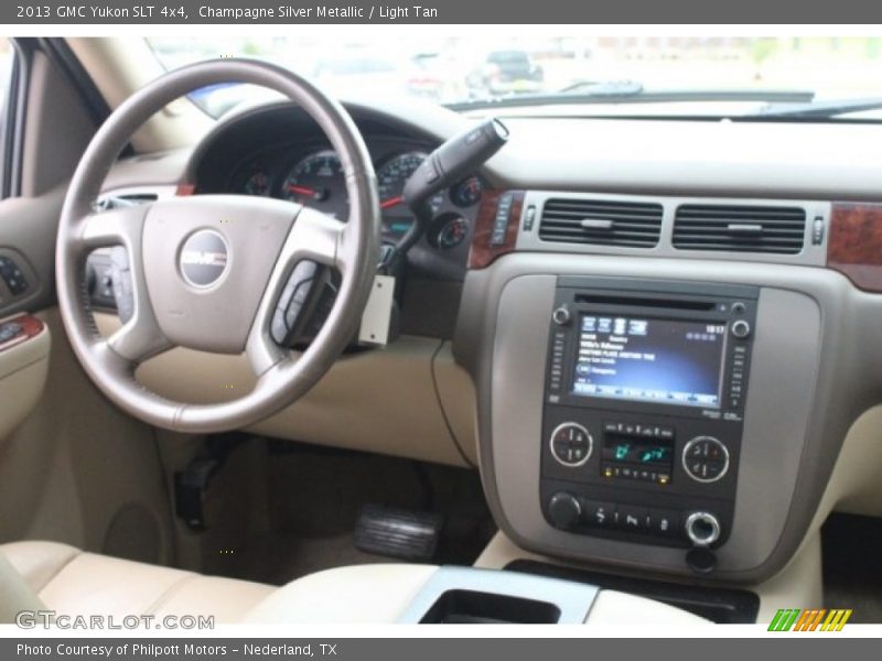 Champagne Silver Metallic / Light Tan 2013 GMC Yukon SLT 4x4