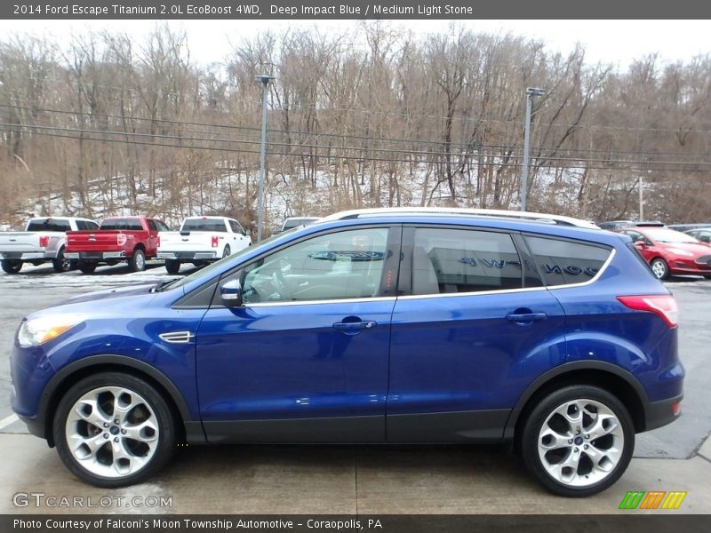 Deep Impact Blue / Medium Light Stone 2014 Ford Escape Titanium 2.0L EcoBoost 4WD