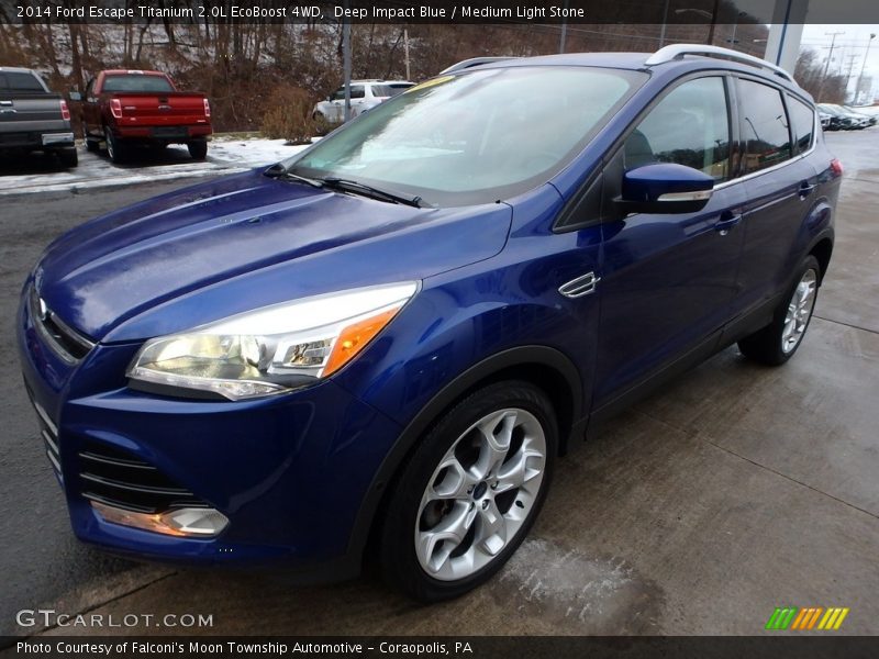 Deep Impact Blue / Medium Light Stone 2014 Ford Escape Titanium 2.0L EcoBoost 4WD