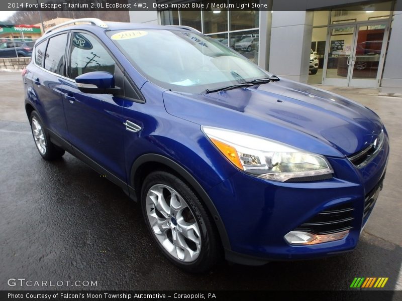Deep Impact Blue / Medium Light Stone 2014 Ford Escape Titanium 2.0L EcoBoost 4WD