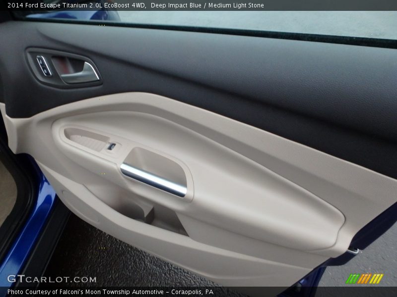 Deep Impact Blue / Medium Light Stone 2014 Ford Escape Titanium 2.0L EcoBoost 4WD