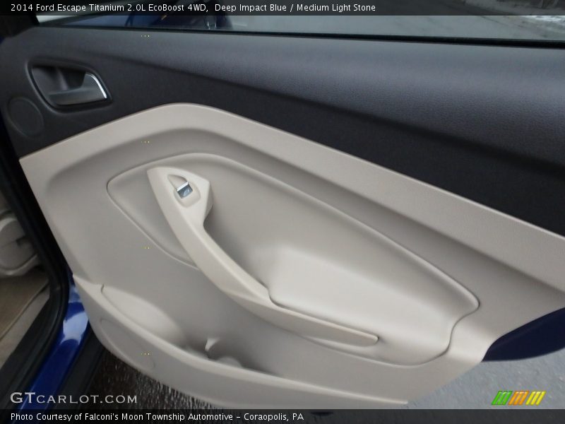 Deep Impact Blue / Medium Light Stone 2014 Ford Escape Titanium 2.0L EcoBoost 4WD