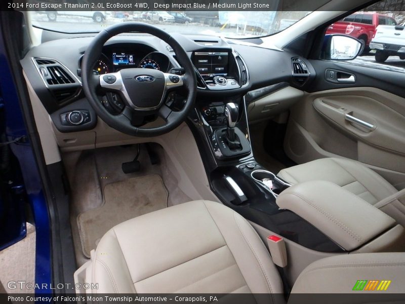 Deep Impact Blue / Medium Light Stone 2014 Ford Escape Titanium 2.0L EcoBoost 4WD