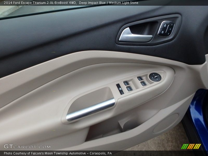 Deep Impact Blue / Medium Light Stone 2014 Ford Escape Titanium 2.0L EcoBoost 4WD