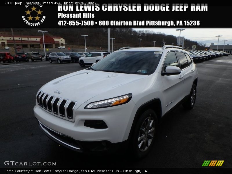 Bright White / Black 2018 Jeep Cherokee Limited 4x4