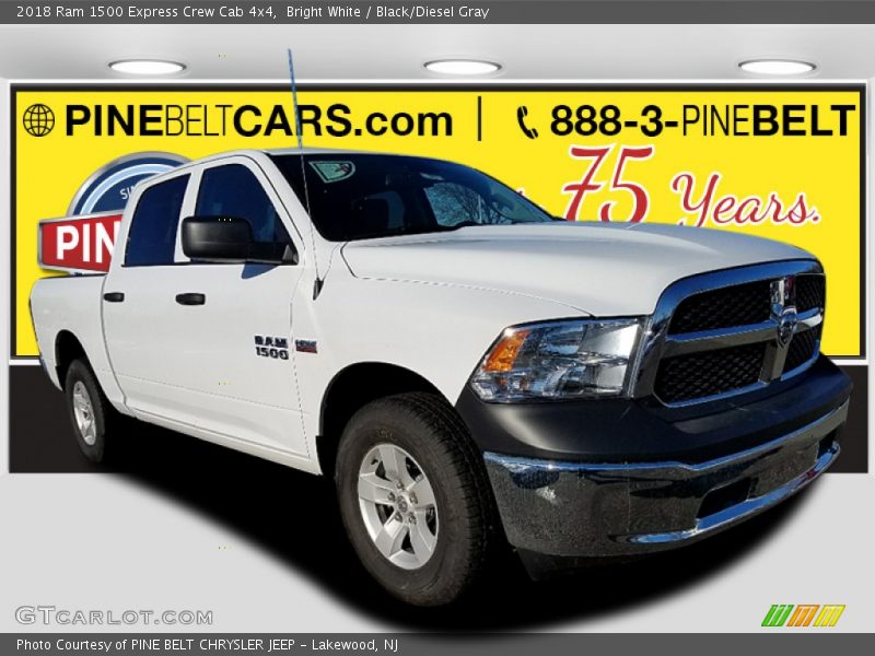 Bright White / Black/Diesel Gray 2018 Ram 1500 Express Crew Cab 4x4