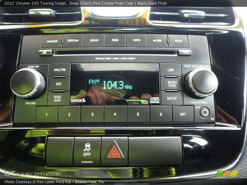 Deep Cherry Red Crystal Pearl Coat / Black/Light Frost 2012 Chrysler 200 Touring Sedan