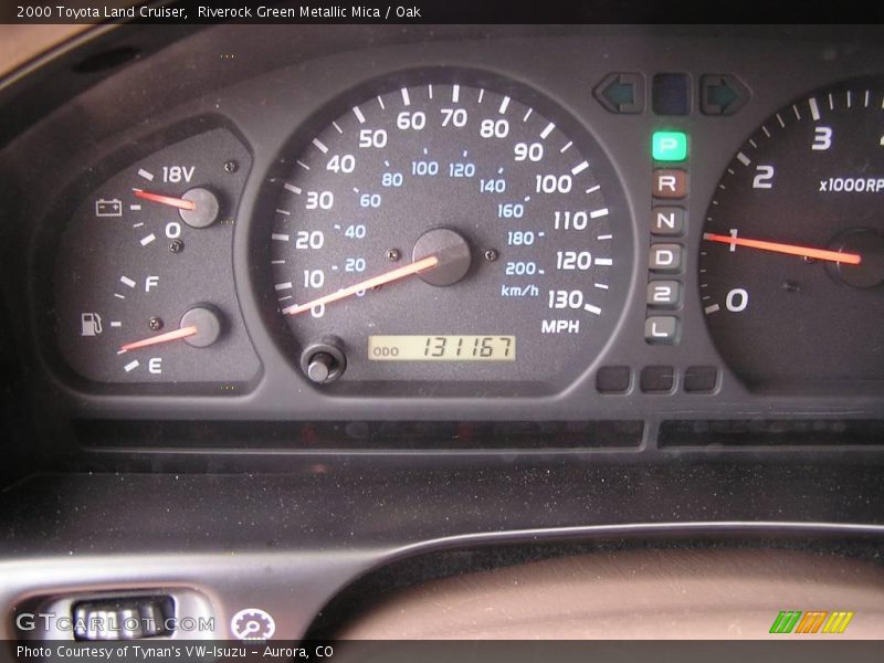 Riverock Green Metallic Mica / Oak 2000 Toyota Land Cruiser