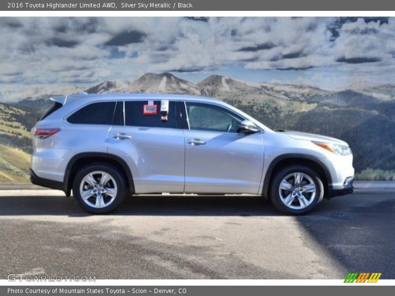 Silver Sky Metallic / Black 2016 Toyota Highlander Limited AWD
