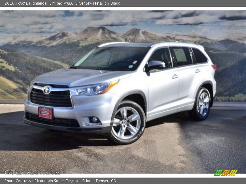 Silver Sky Metallic / Black 2016 Toyota Highlander Limited AWD