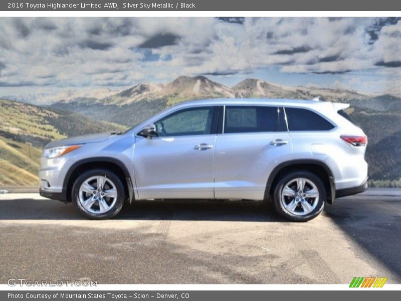 Silver Sky Metallic / Black 2016 Toyota Highlander Limited AWD