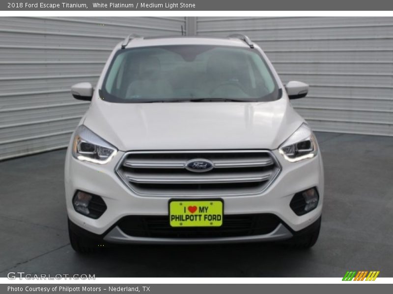 White Platinum / Medium Light Stone 2018 Ford Escape Titanium