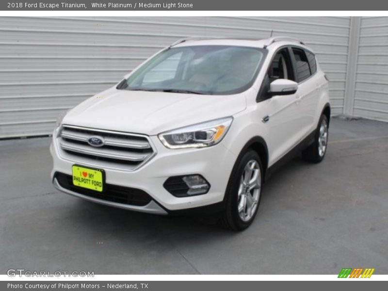 White Platinum / Medium Light Stone 2018 Ford Escape Titanium