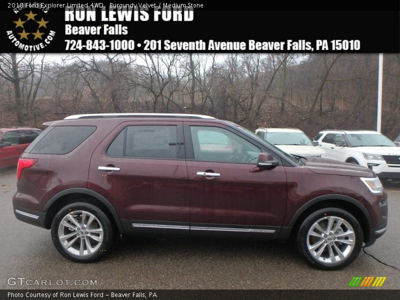 Burgundy Velvet / Medium Stone 2018 Ford Explorer Limited 4WD