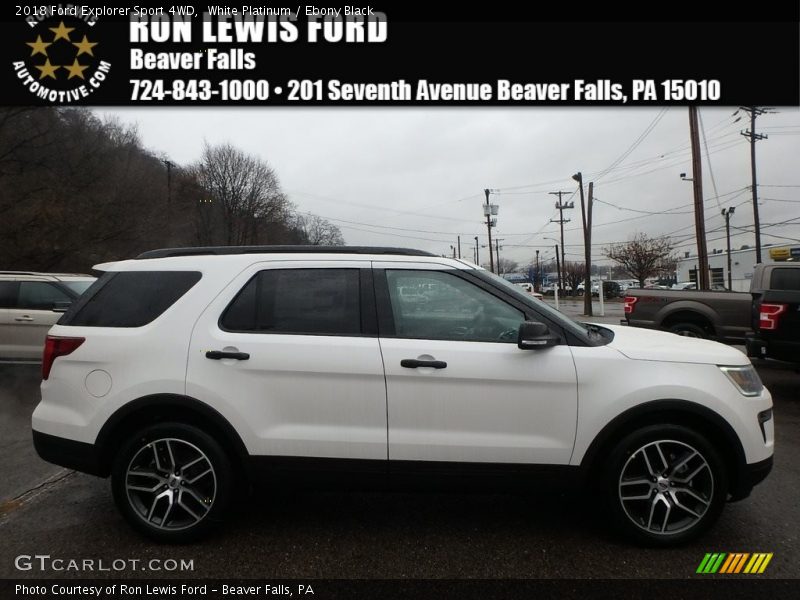 White Platinum / Ebony Black 2018 Ford Explorer Sport 4WD