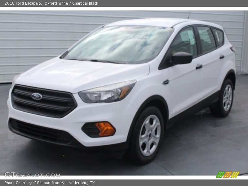Oxford White / Charcoal Black 2018 Ford Escape S