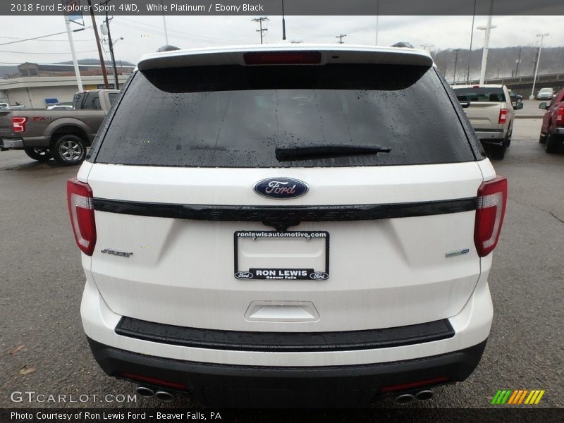 White Platinum / Ebony Black 2018 Ford Explorer Sport 4WD