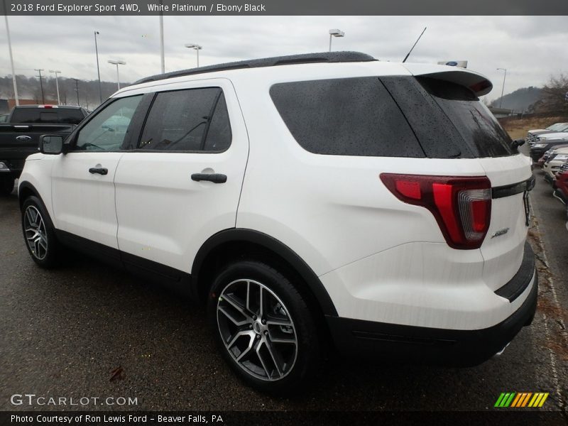White Platinum / Ebony Black 2018 Ford Explorer Sport 4WD